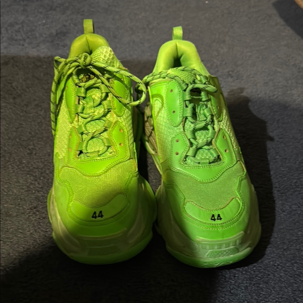Balenciaga Green Athletic Shoes with Chunky Design